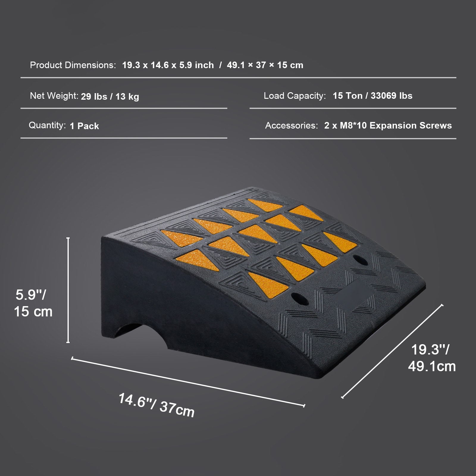 Heavy Duty Rubber Curb Ramp For Driveway And Sidewalk Access_voghion.com